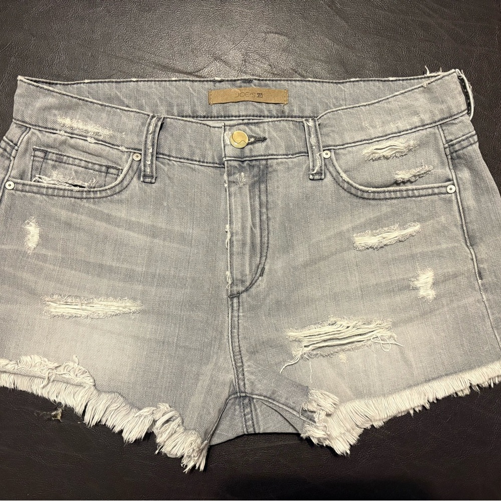 Joe's Jeans Gray Jean Shorts Distressed Casual